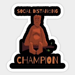 Bigfoot Social Distancing Champion Sticker